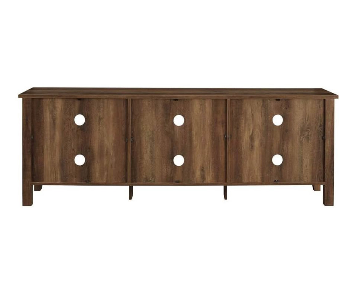 Essential 70" Rustic Wood TV Stand - Rustic Oak