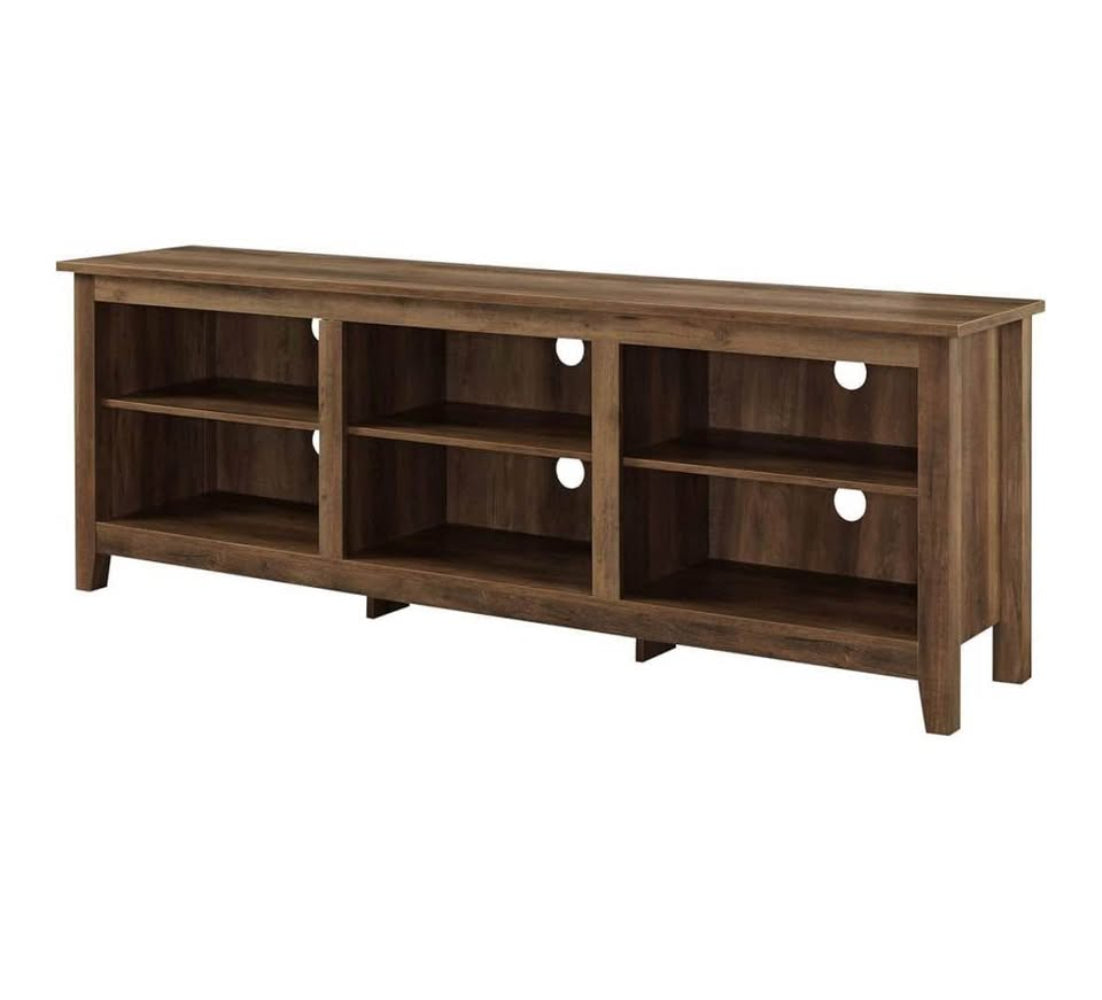 Essential 70" Rustic Wood TV Stand - Rustic Oak
