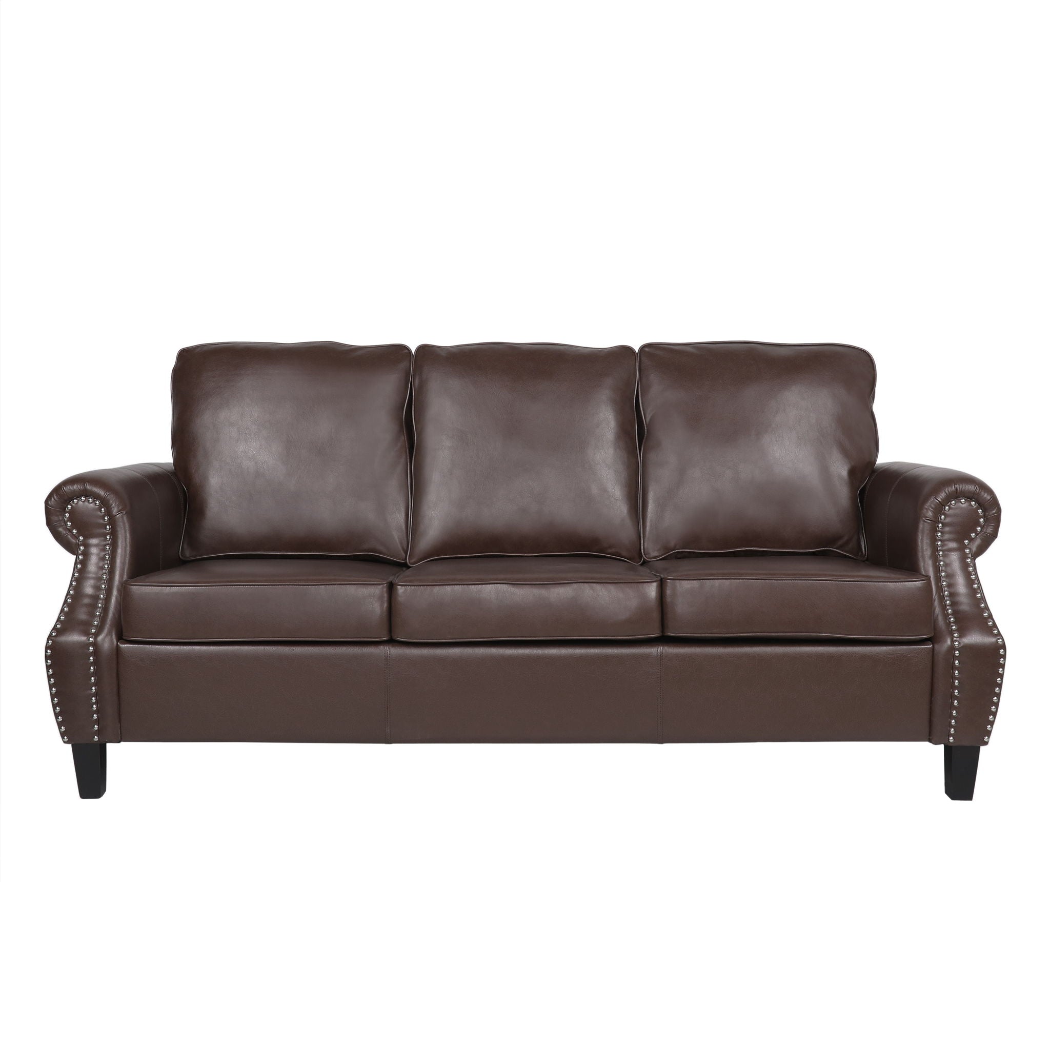 Contemporary 3 Seater Sofa With Nailhead Trim