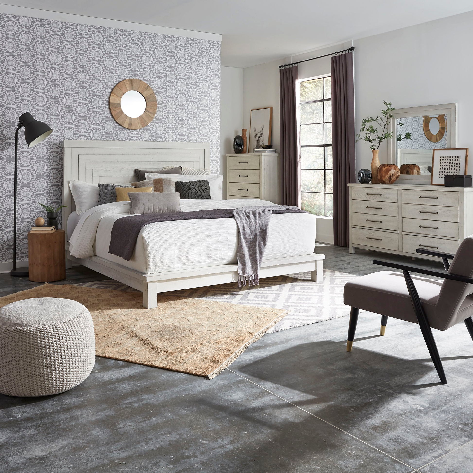 Liberty Furniture Modern Farmhouse - Platform Bed, Dresser & Mirror | Meri Furniture