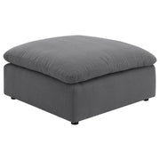 Coaster Fine Furniture Hobson - Square Upholstered Ottoman - Charcoal | Meri Furniture