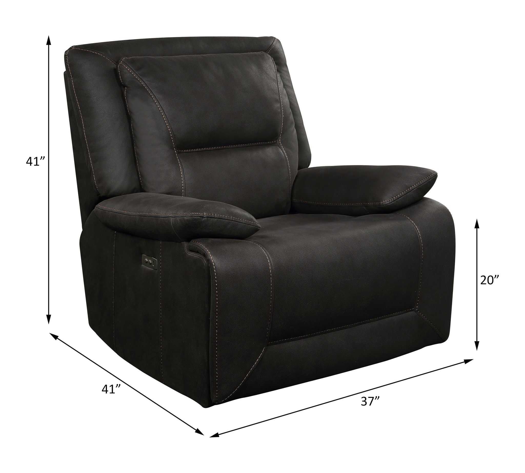 Neely - Power Motion Glider Recliner - Charcoal Fabric