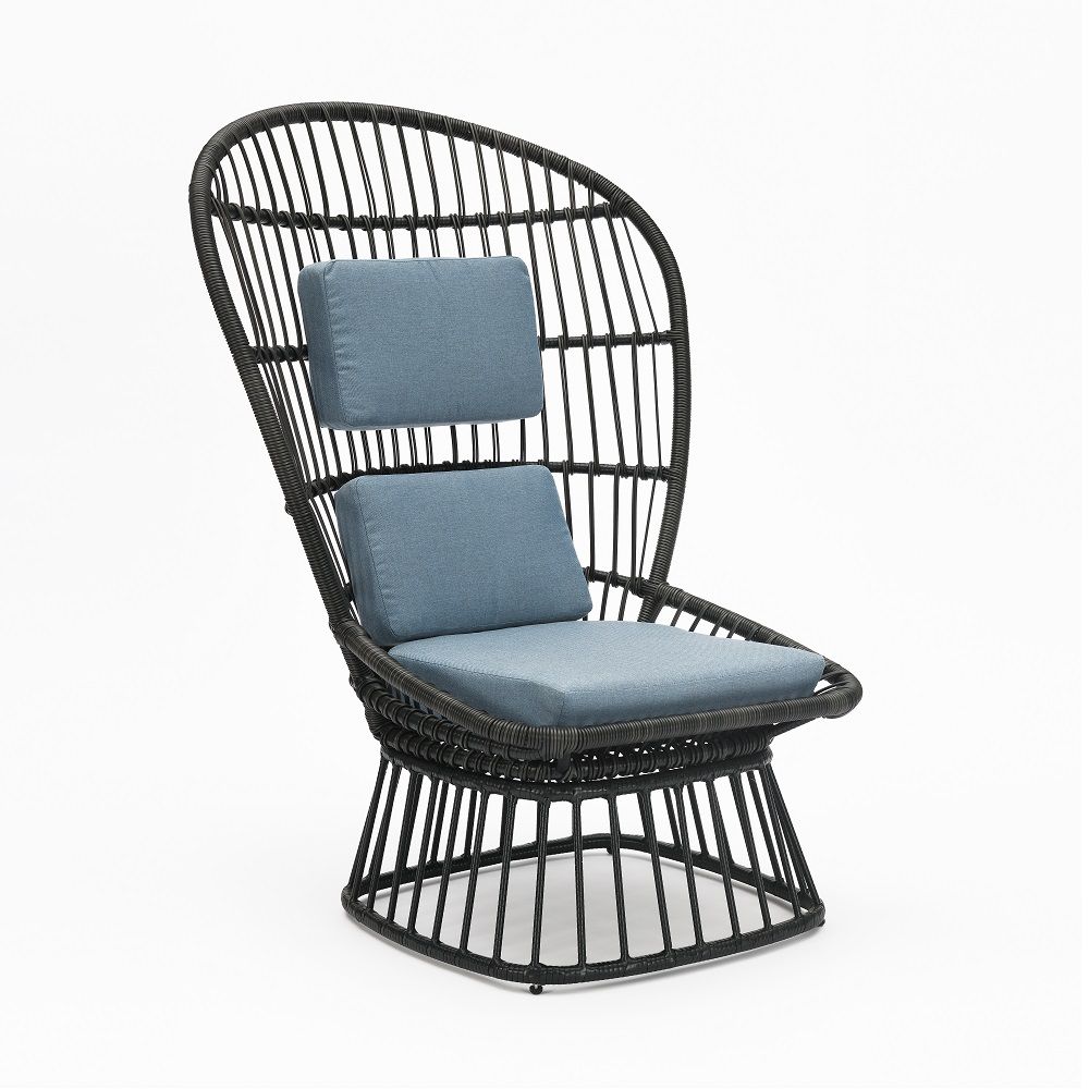 ACME Qudrat - Patio Lounge Chair - Black | Meri Furniture