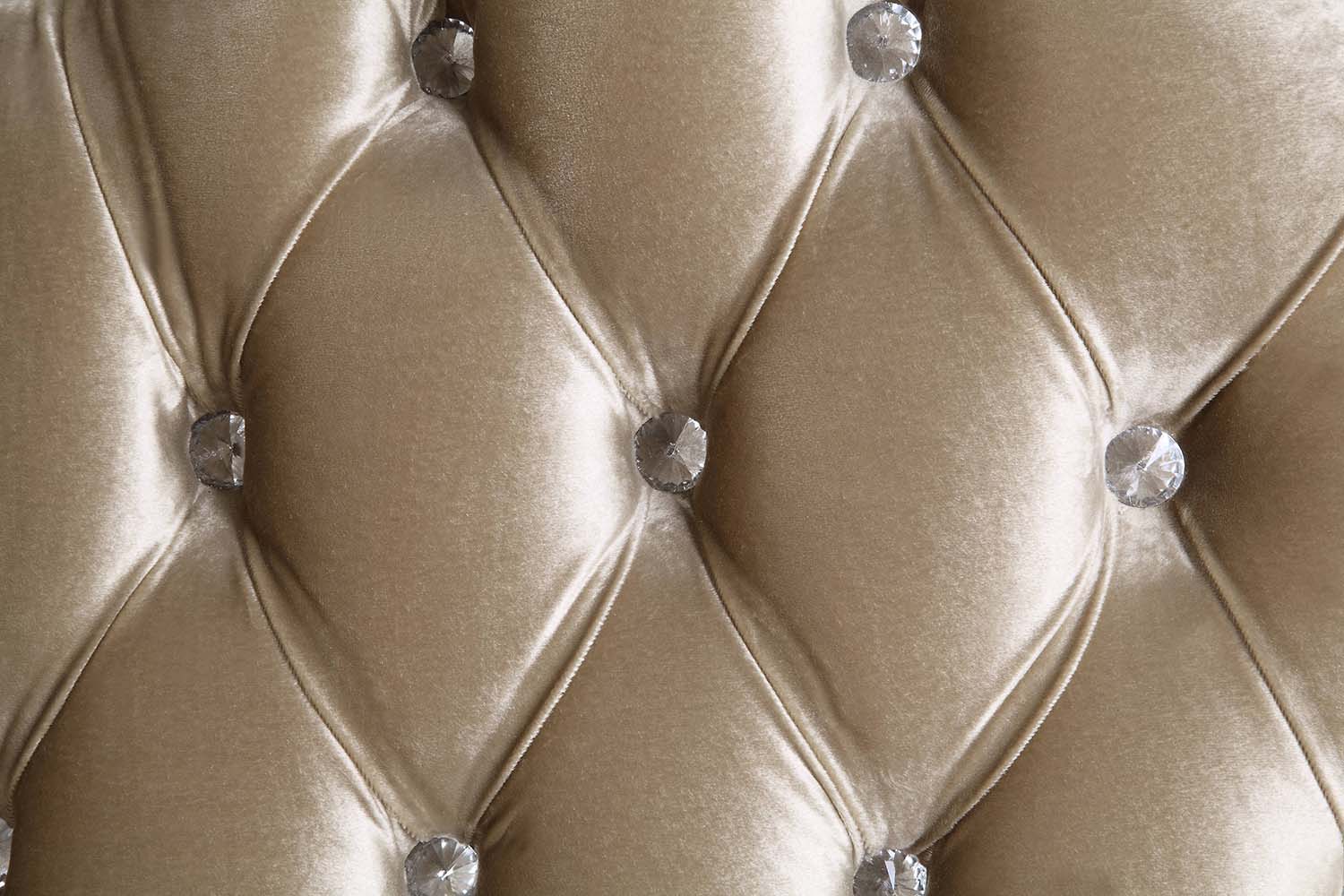 ACME Vanaheim - Sofa - Fabric & Antique White Finish | Meri Furniture