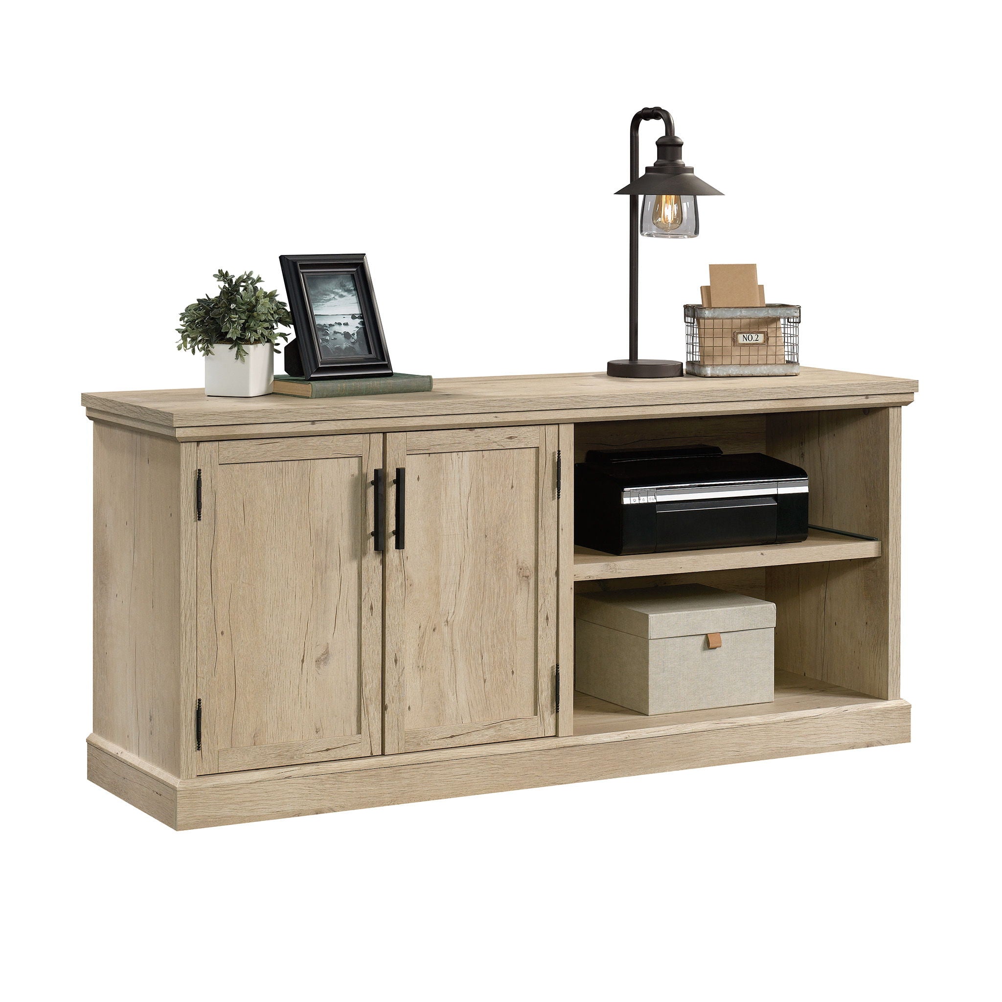 Spacious Prime Oak Wood Storage Credenza