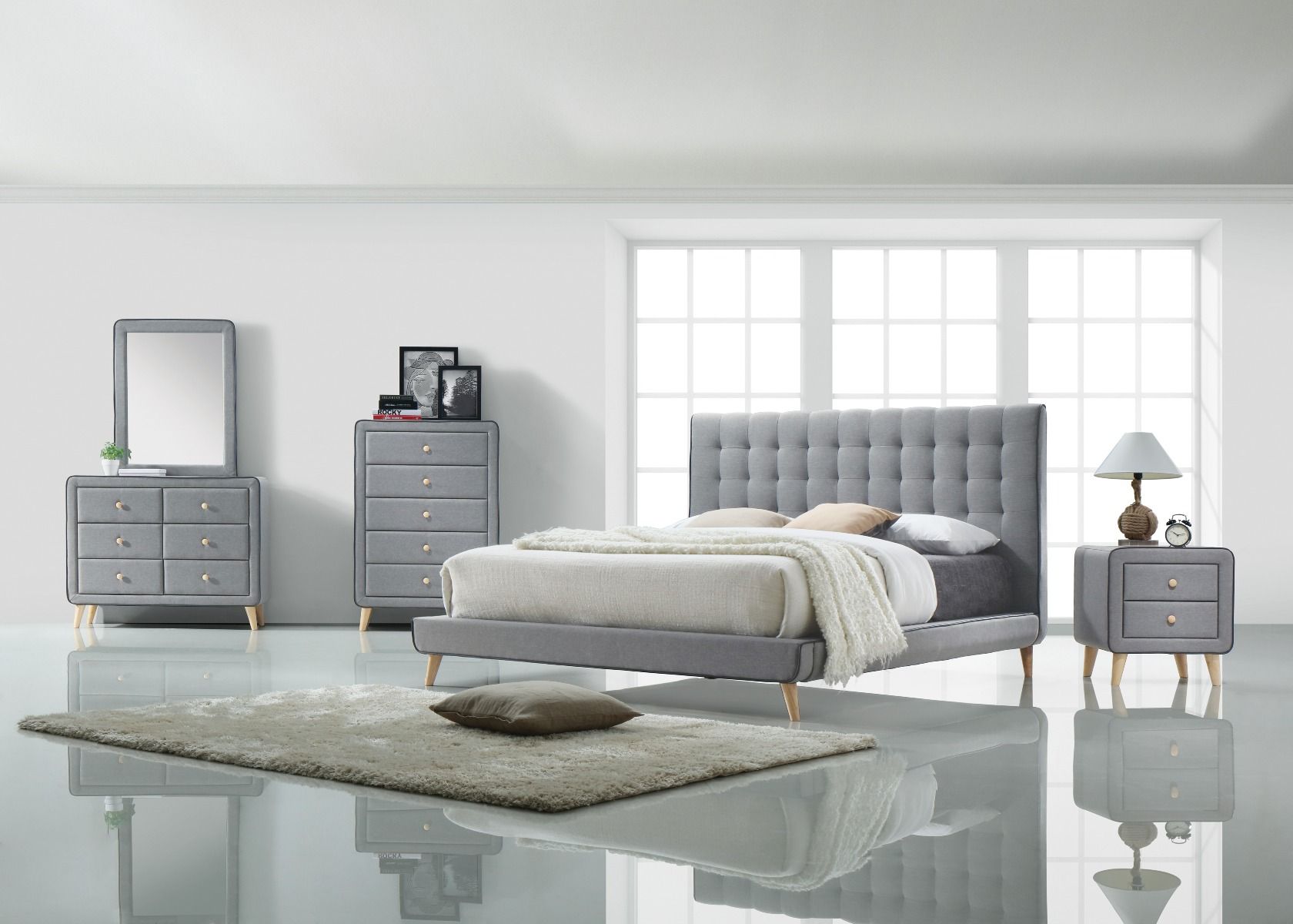 ACME Valda - Dresser - Light Gray Fabric | Meri Furniture