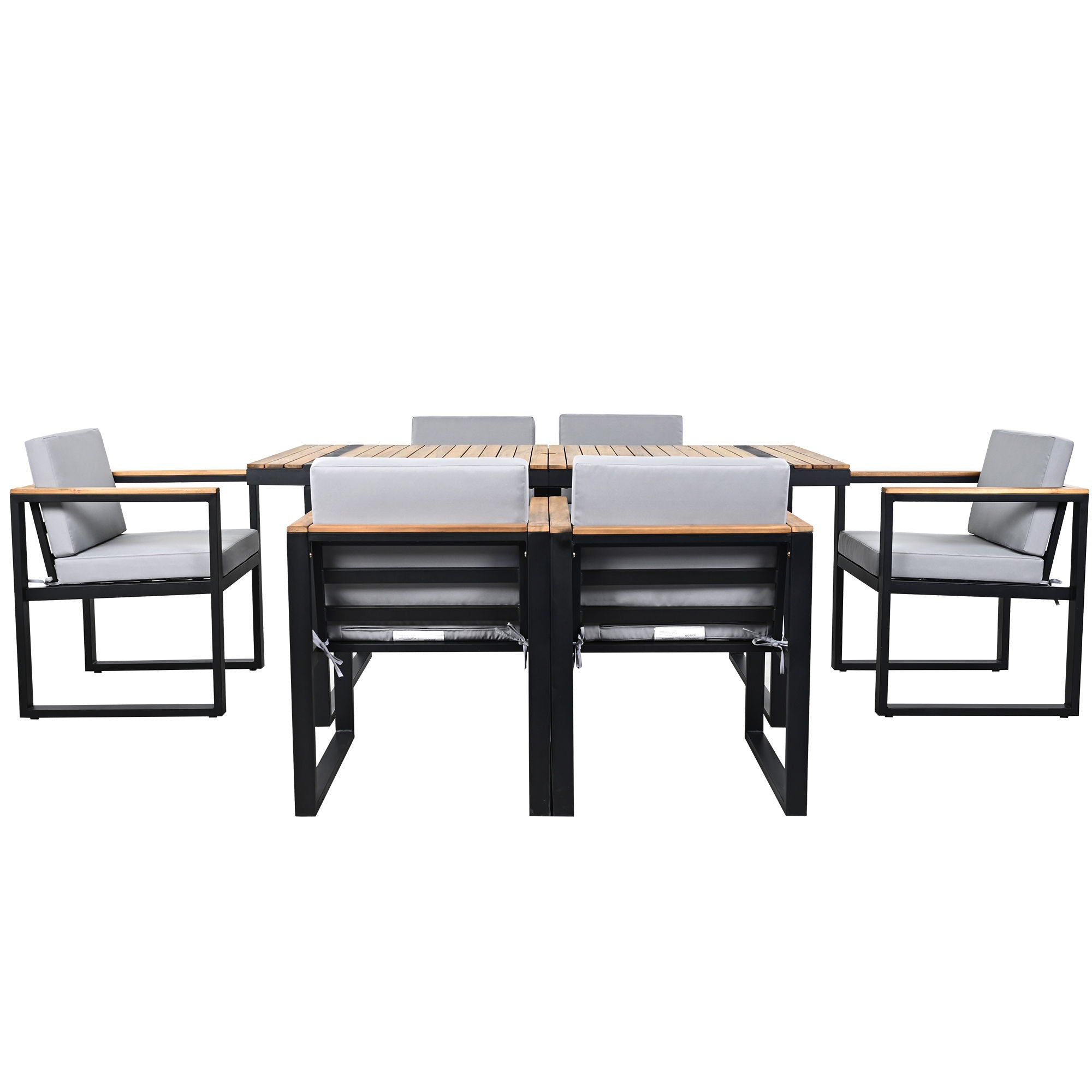 7 Pieces Outdoor Dining Set Patio Dining Table And Chair Set With And Removable Cushions For Patio