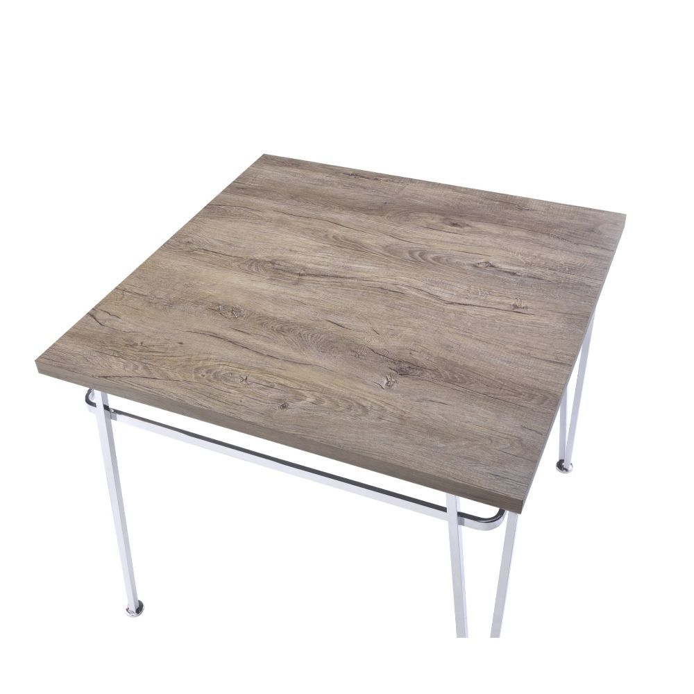 ACME Nadie II - Counter Height Table - Light Oak & Chrome | Meri Furniture
