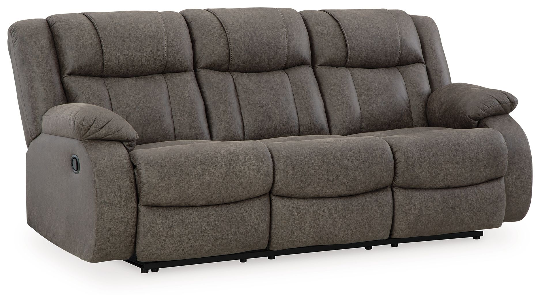 Signature Design by Ashley® First Base - Gunmetal - Reclining Sofa | Meri Furniture