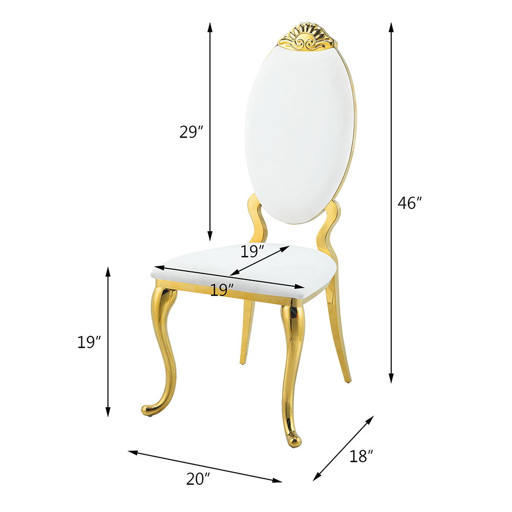 Fallon - Side Chair Set of 2) - White Velvet & Mirrored Gold