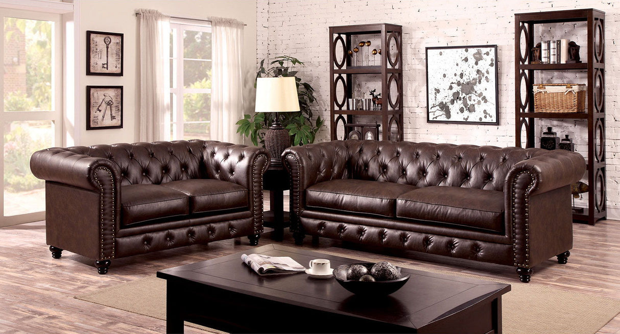 Furniture of America Stanford - Sofa - Brown | Meri Furniture