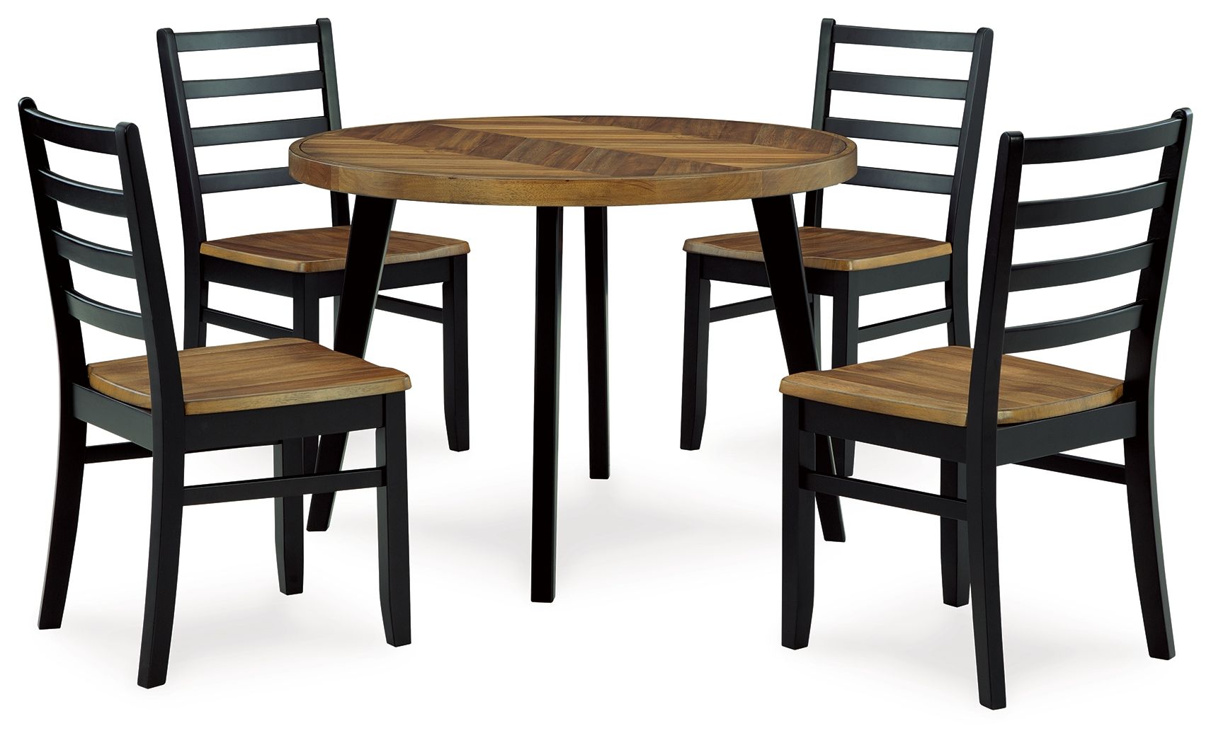 Signature Design by Ashley® Blondon - Brown / Black - Dining Table And 4 Chairs (Set of 5) | Meri Furniture