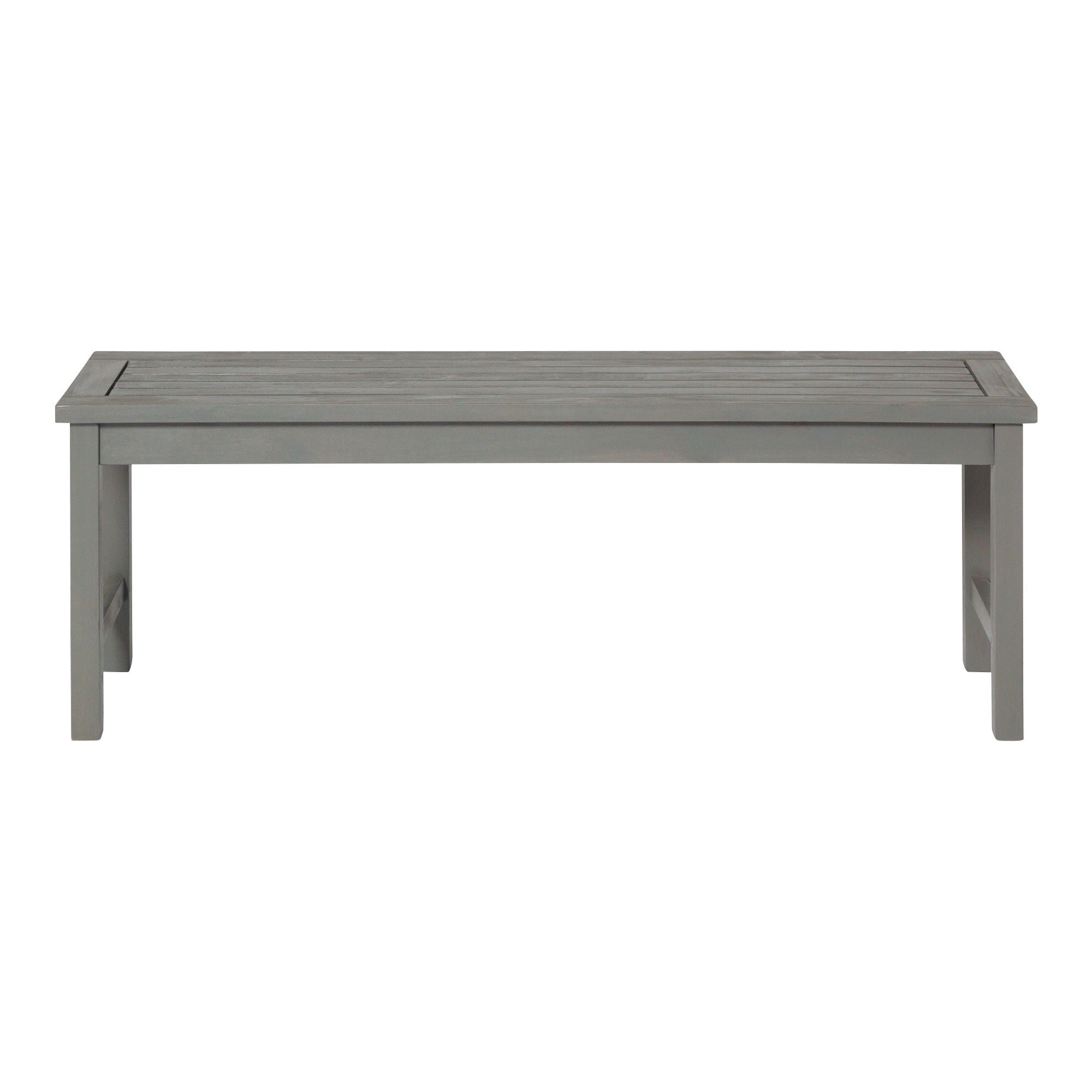 Modern Slat Top Solid Wood Patio Bench