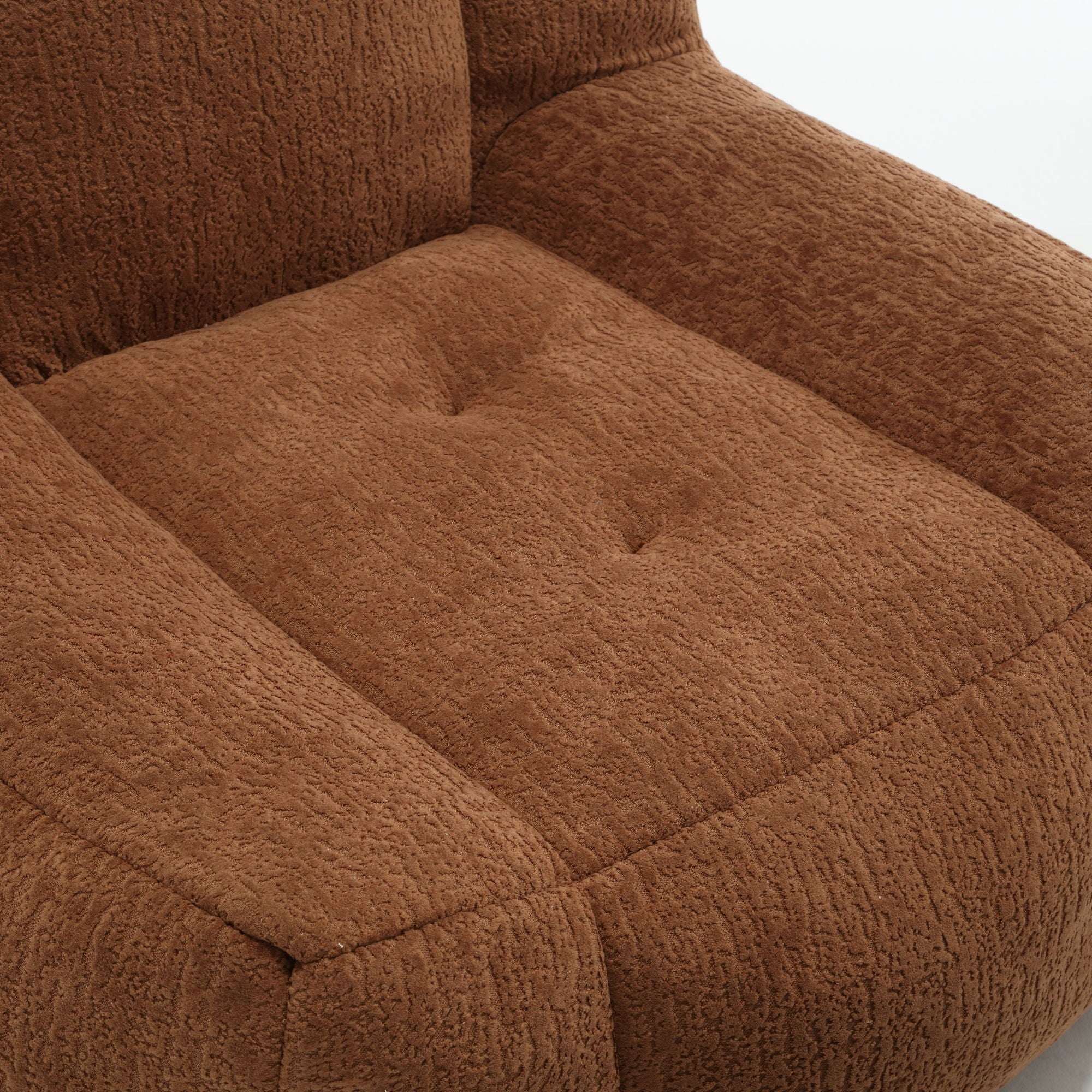 Modern Indoor Fluffy Bean Bag Chair With Memory Foam And Ottoman, Super Soft