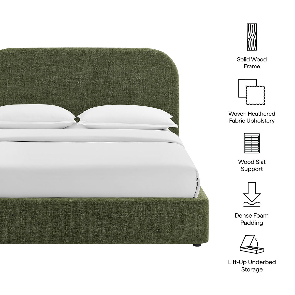 Keynote Queen Fabric Upholstered Storage Platform Bed Frame by Modway