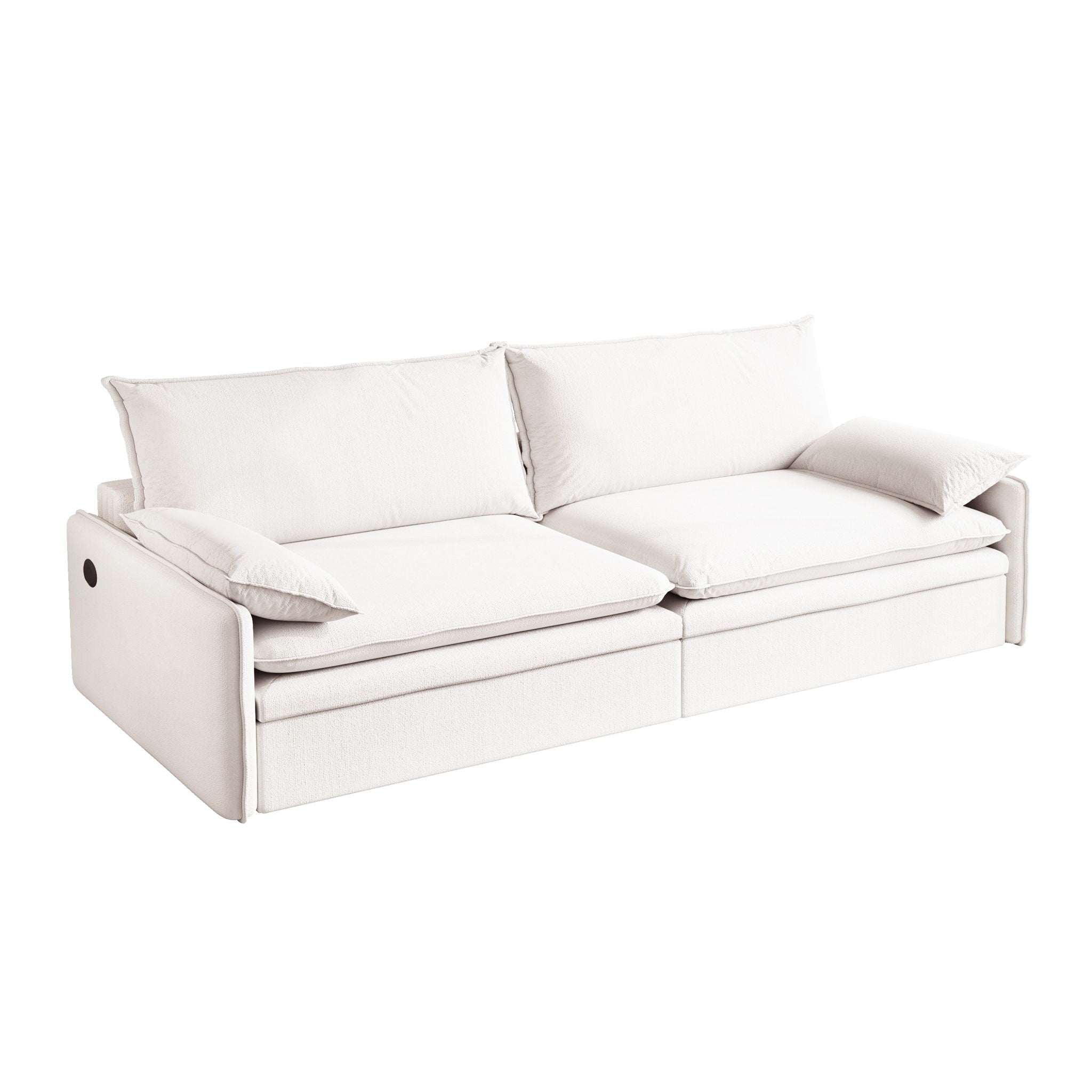 4 Seat Convertible Sleeper Sofa Bed, Modern With Storage
