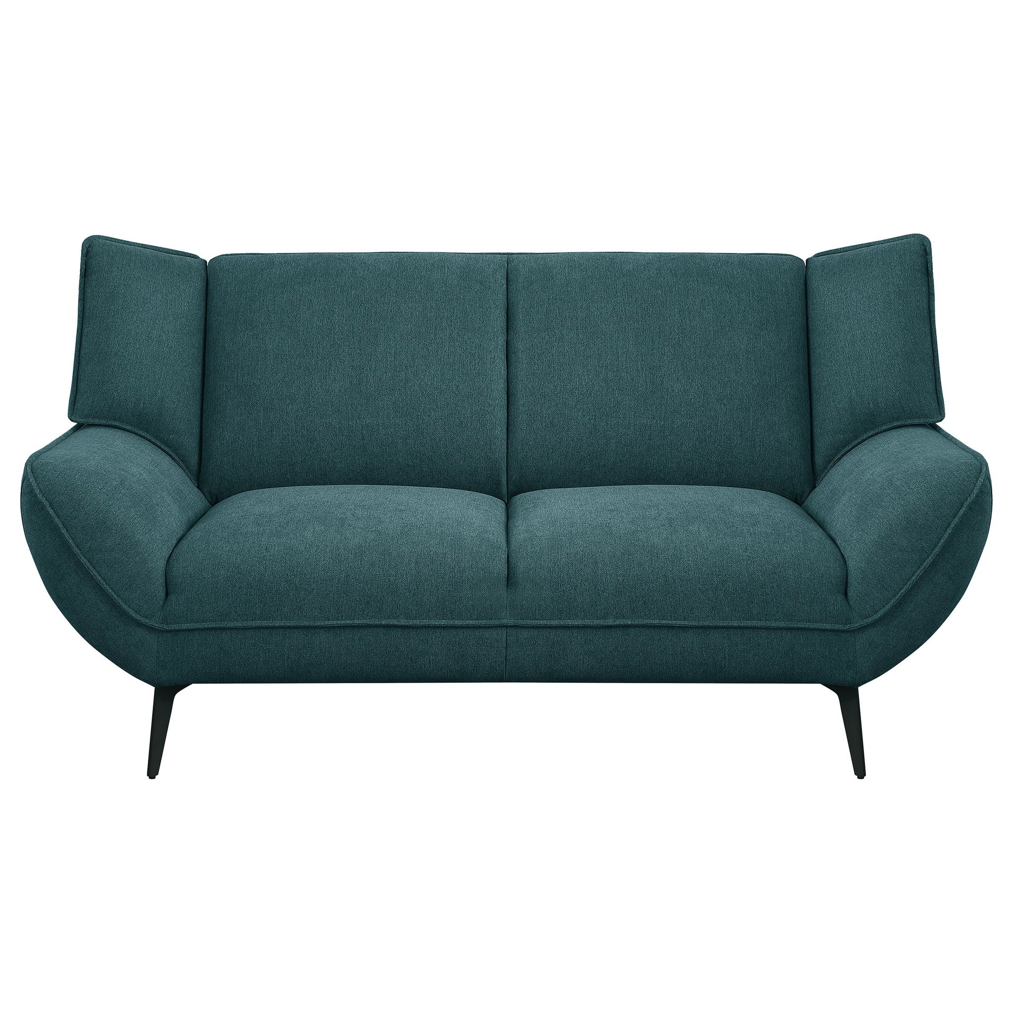 Logan - Flared Arm Loveseat Lounge Sofa - Teal Blue