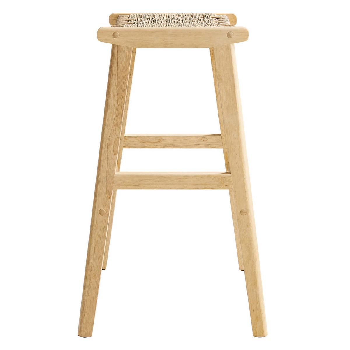 Saoirse Woven Rope Wood Bar Stool Set of 2 by Modway