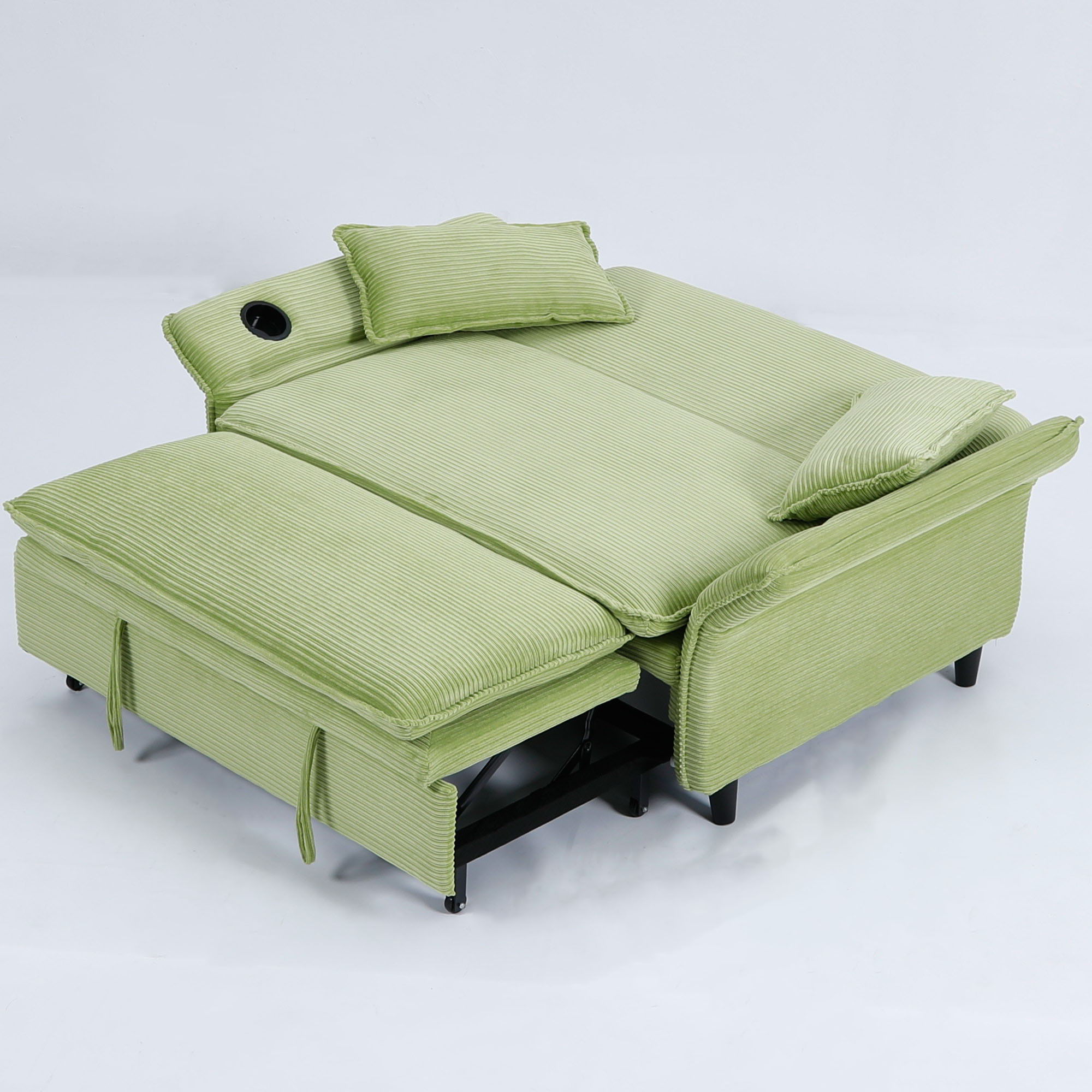 Modern Fabric Multi-Functional Sofa Bed With Adjustable Armrests And Backrests