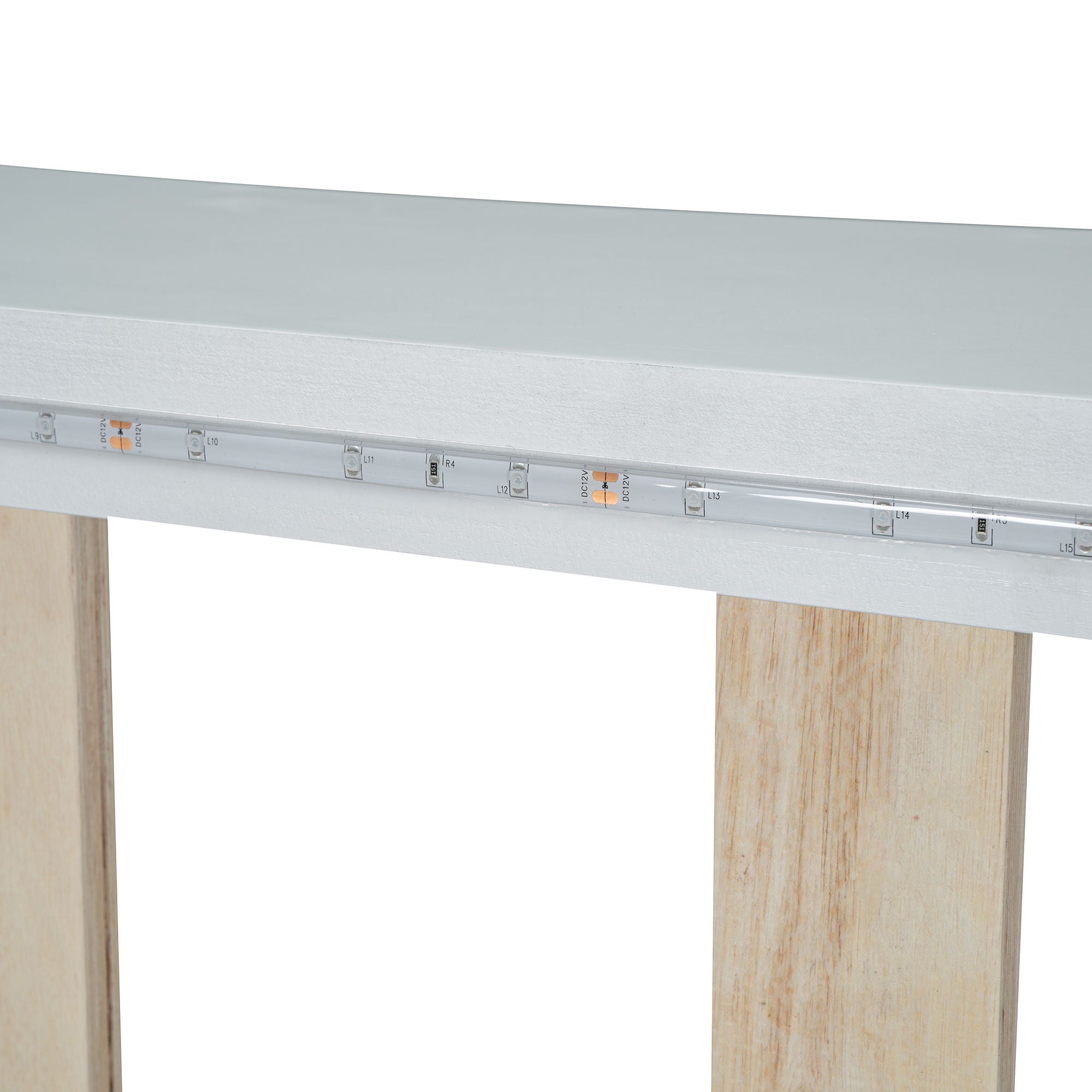 Race Car Shaped Platform Bed With LED And Upholstered Backrest In