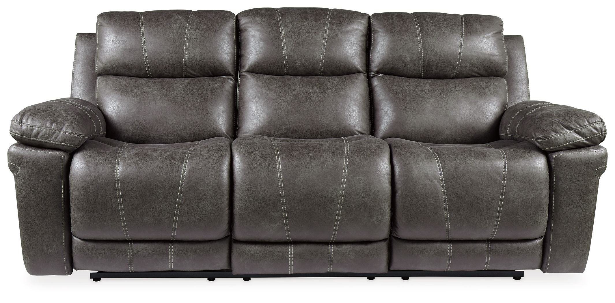 Ashley Furniture Erlangen - Dark Gray - Pwr Rec Sofa With Adj Headrest | Meri Furniture