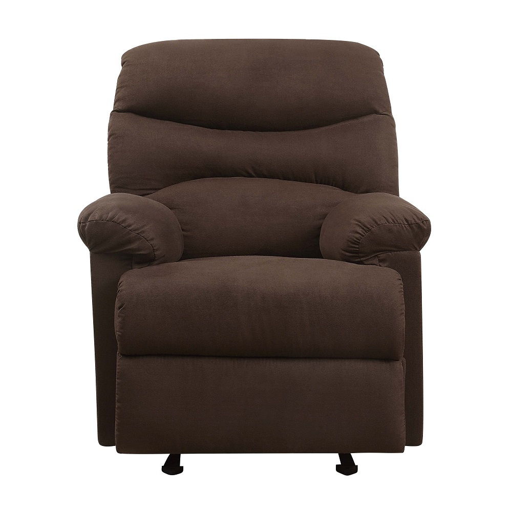 ACME The lovely Arcadia recliner offers comfort, style and value for any home. A smooth microfiber seat cushion provides relaxation from seat to toe with an easy to reach external handle for operating the reclining mechanism. | Meri Furniture