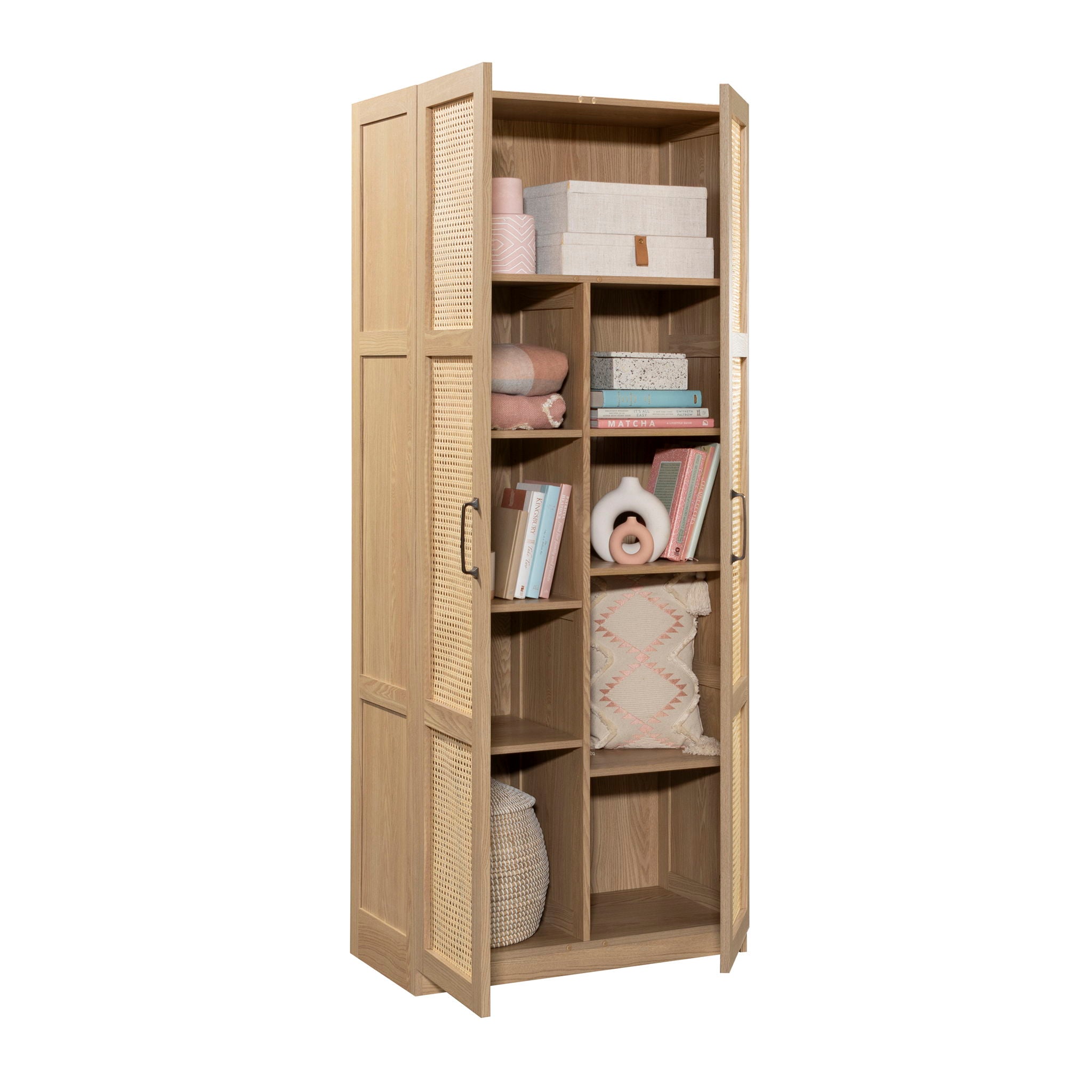 Rattan Door Storage Cabinet in Harmony Ash