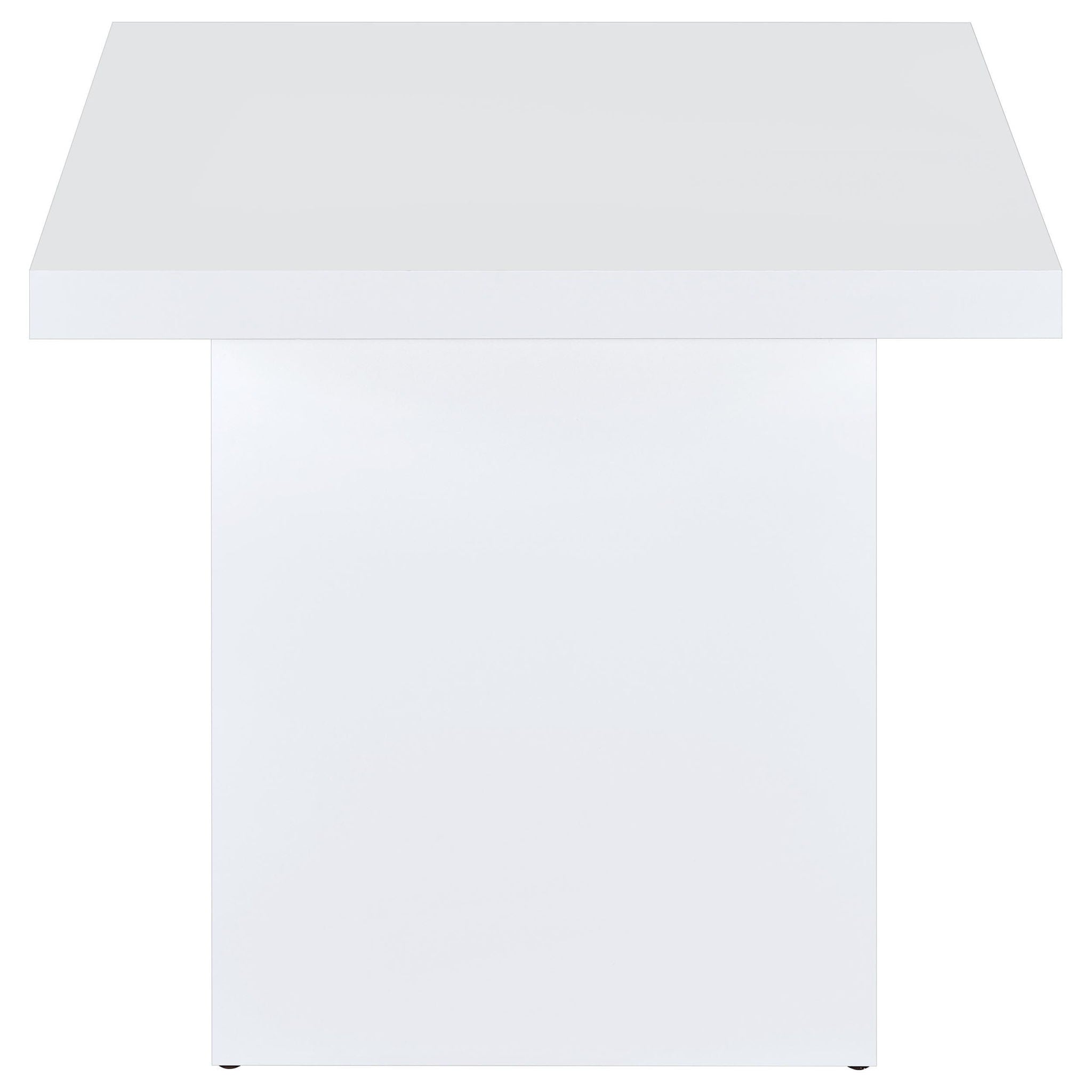 Devar 2-piece Square Coffee End Table Set White High Gloss