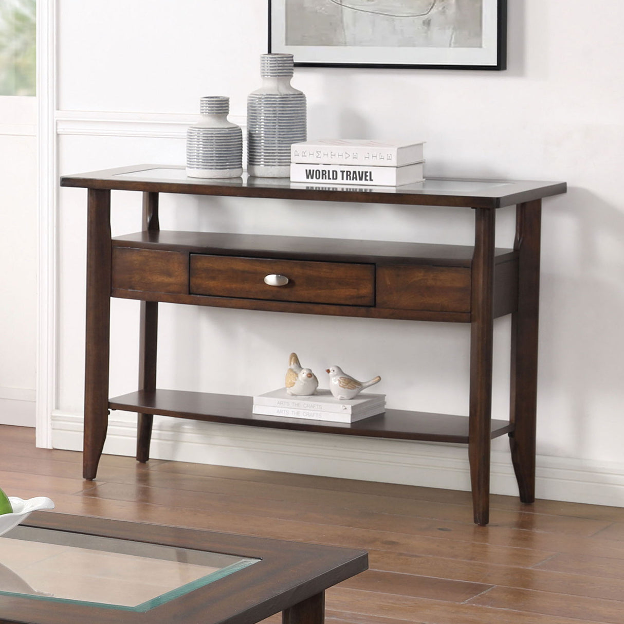 Furniture of America Riverdale - Sofa Table - Dark Walnut | Meri Furniture