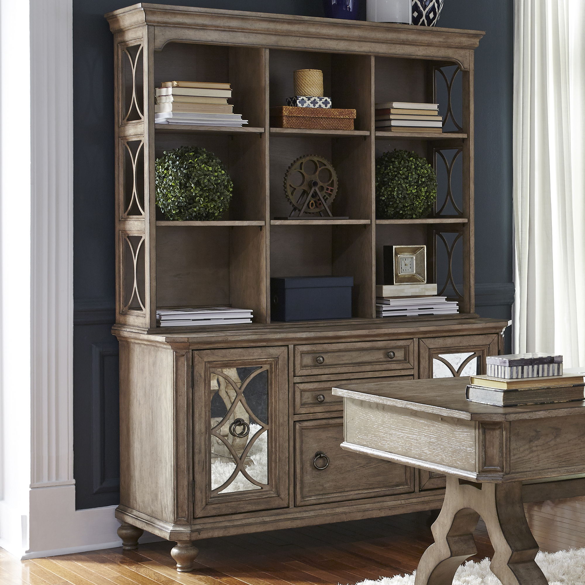 Liberty Furniture Simply Elegant - Credenza & Hutch Set - Light Brown | Meri Furniture
