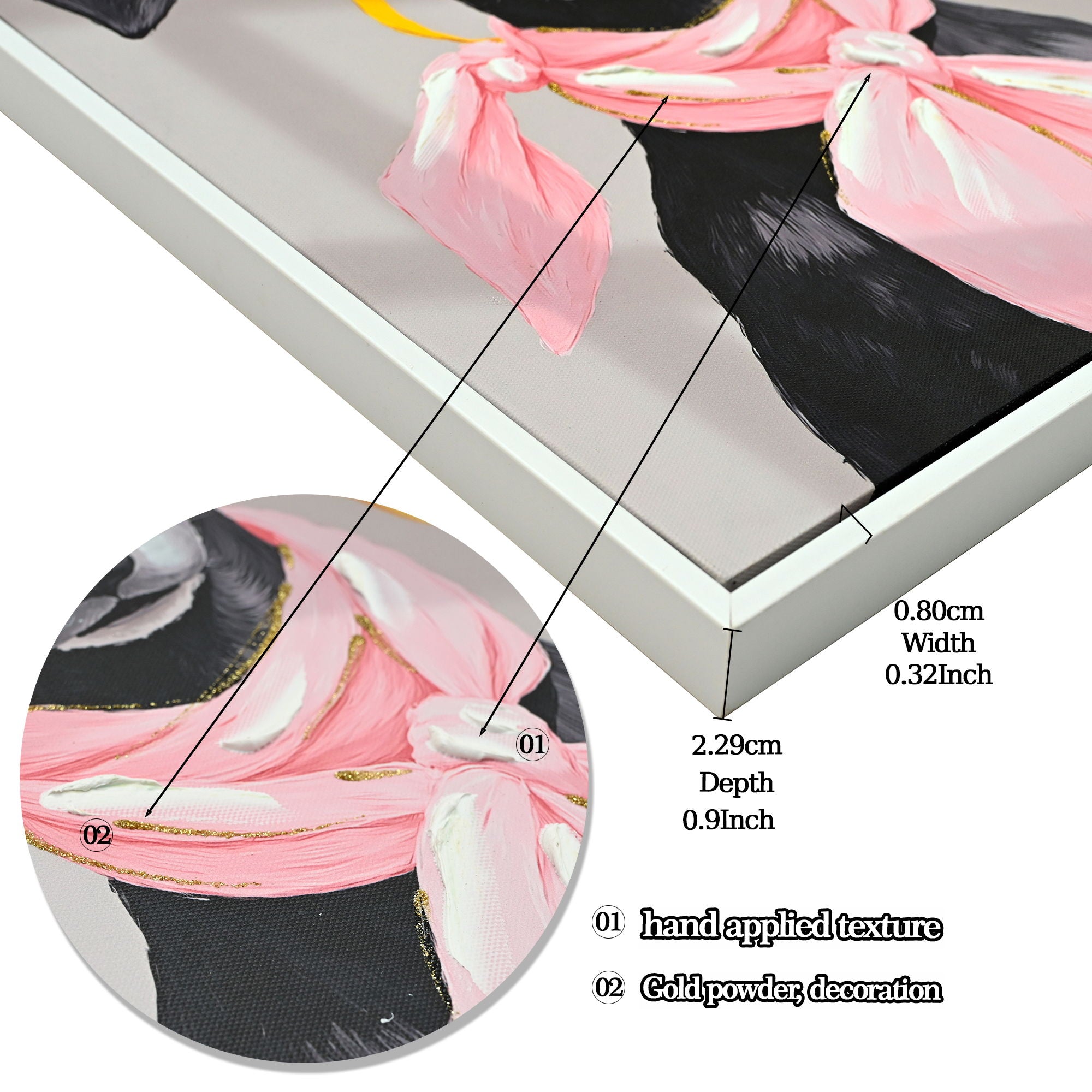 Vacation Day Puppy Wall Decor, Graphic Art Print On Wrapped Canvas - Pink / Black