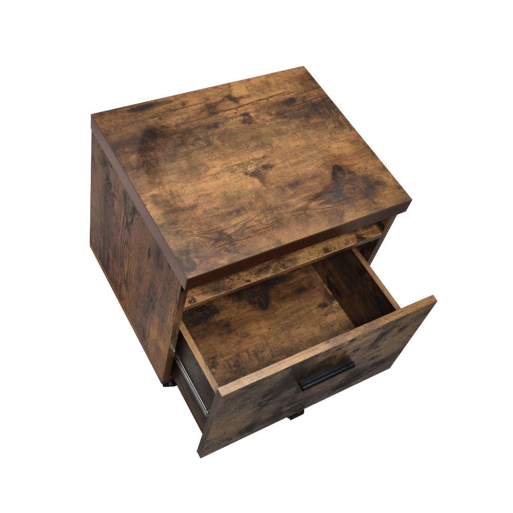 ACME Bob - File Cabinet - Weathered Oak & Black | Meri Furniture