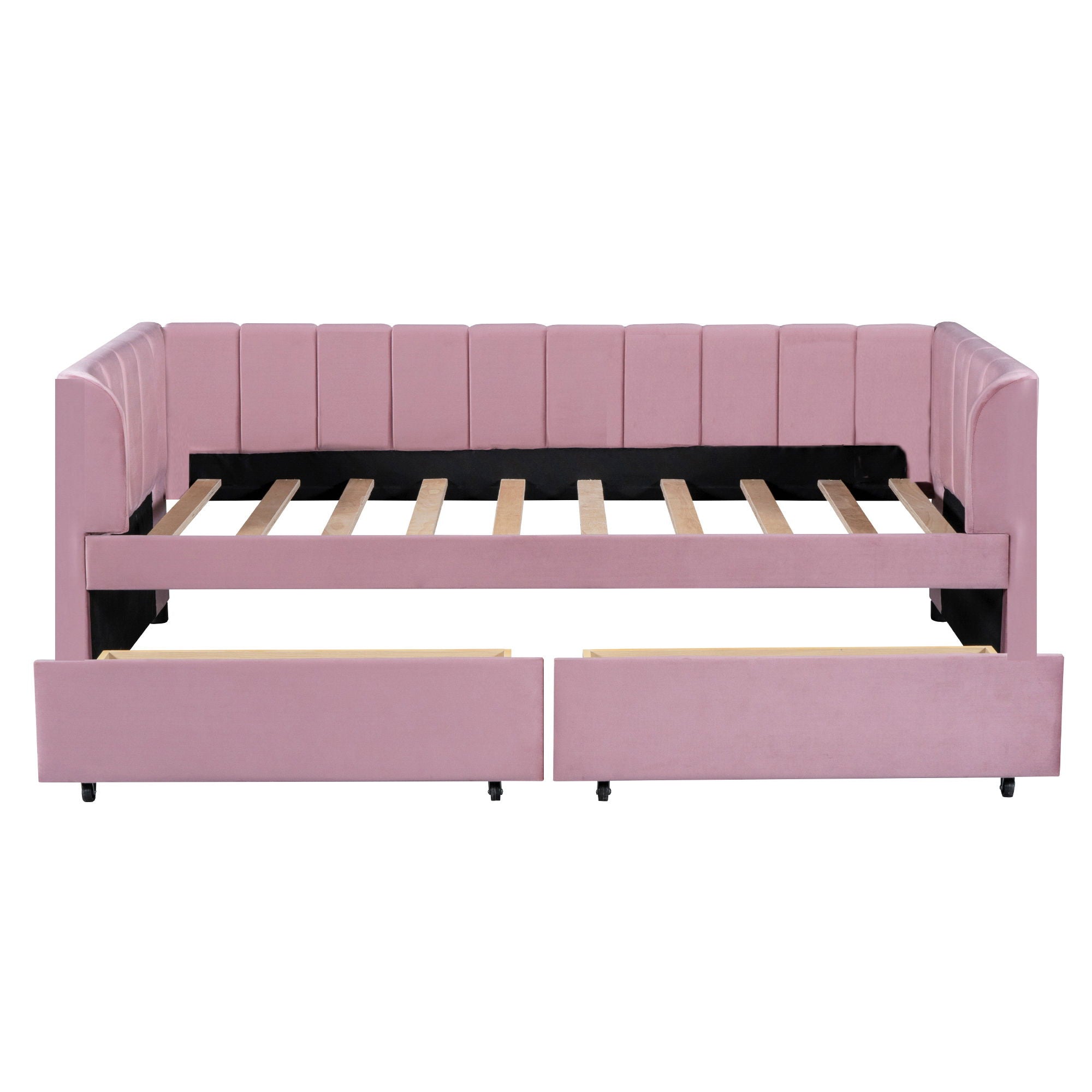 Upholstered Daybed With Ergonomic Design Backrest