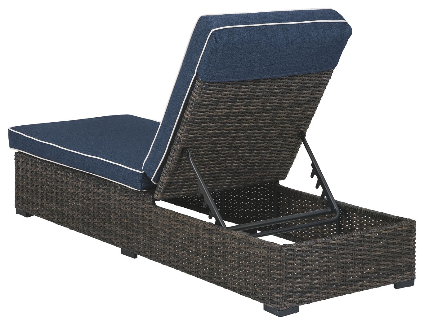 Ashley Furniture Grasson - Brown / Blue - Chaise Lounge With Cushion | Meri Furniture