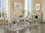 ACME Noralie - Dining Table - Mirrored - Glass - 30" | Meri Furniture