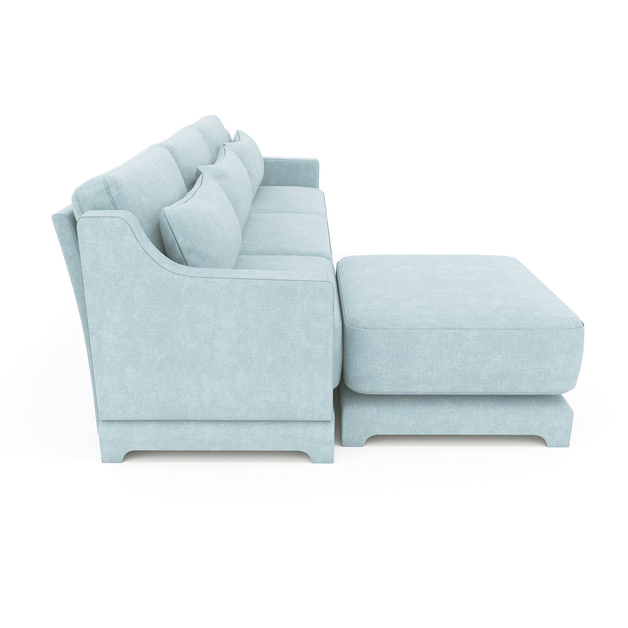 Stylish Sofa With Ottoman And Lumbar Pillows, Ergonomic Design
