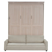 Queen Size Murphy Bed With Sofa And LED - Beige