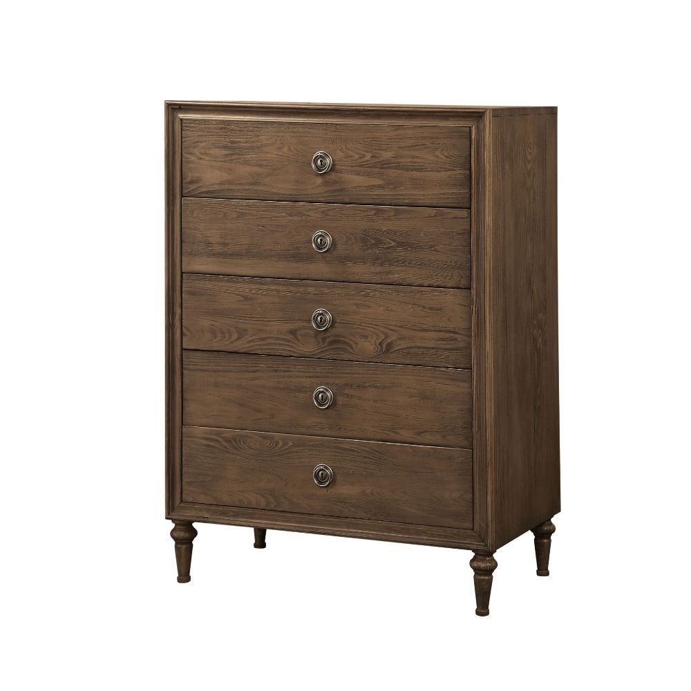ACME Drawer: GLIDE Side Metal (Full Ext/Ball Bearing), DT English Front & Back, Felt-Lined Top Drawer, Hdw: Handle Metal • Wooden Turned/Tapered Leg: 7"H (166mm) | Meri Furniture