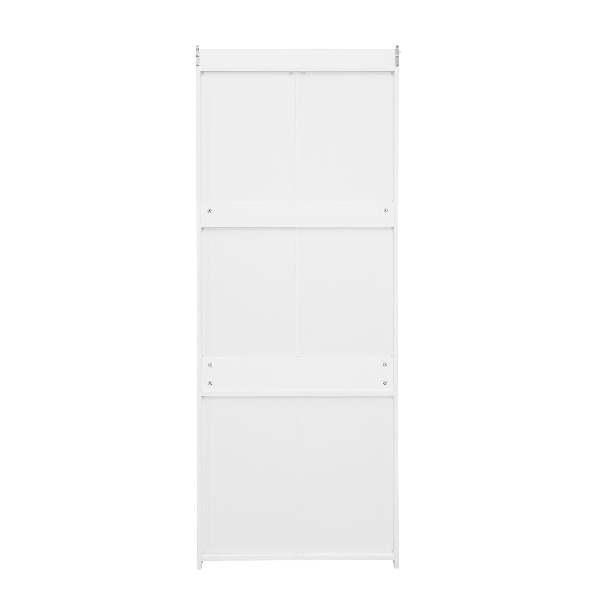 Wardrobe With 3 Drawers High Wardrobe Armoire With Rattan For Living Room Organizer - White