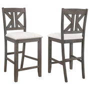 Coaster Fine Furniture Athens - Wood Counter Chair With Cushion (Set of 2) - Barn Gray | Meri Furniture