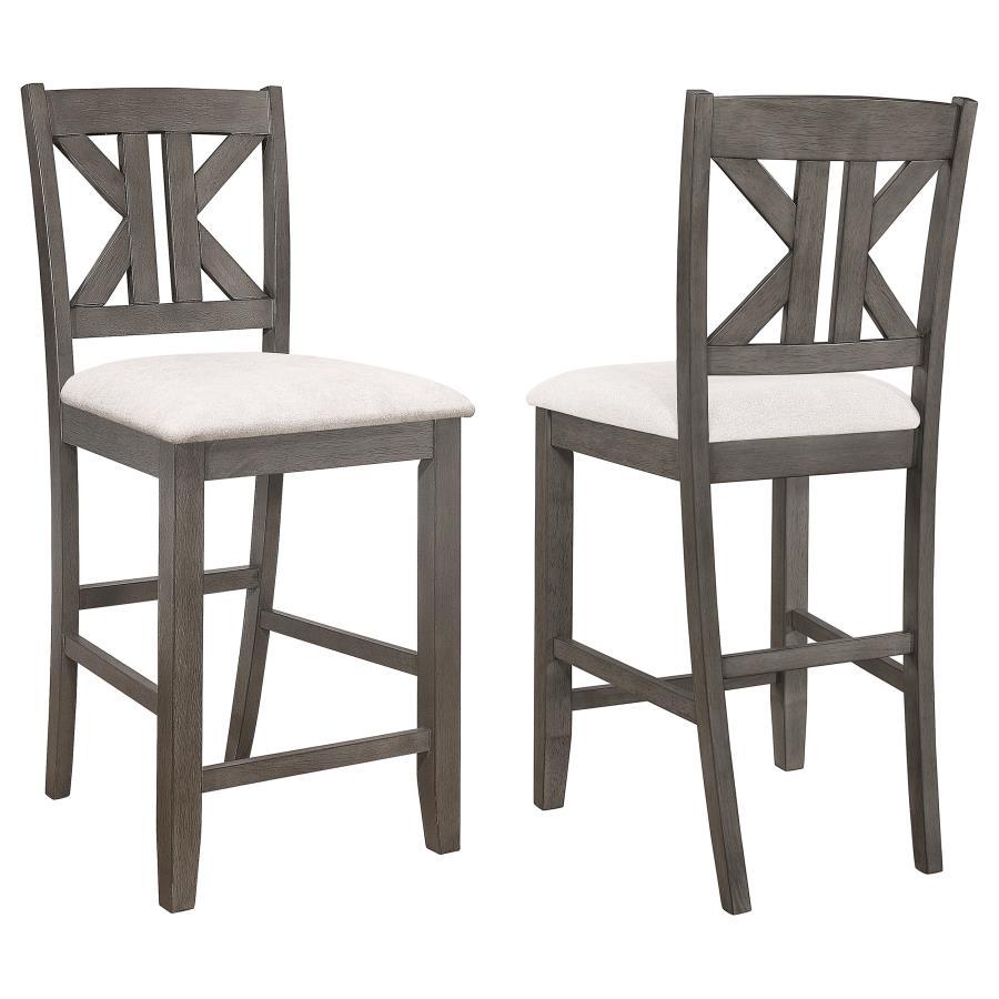 Coaster Fine Furniture Athens - Wood Counter Chair With Cushion (Set of 2) - Barn Gray | Meri Furniture