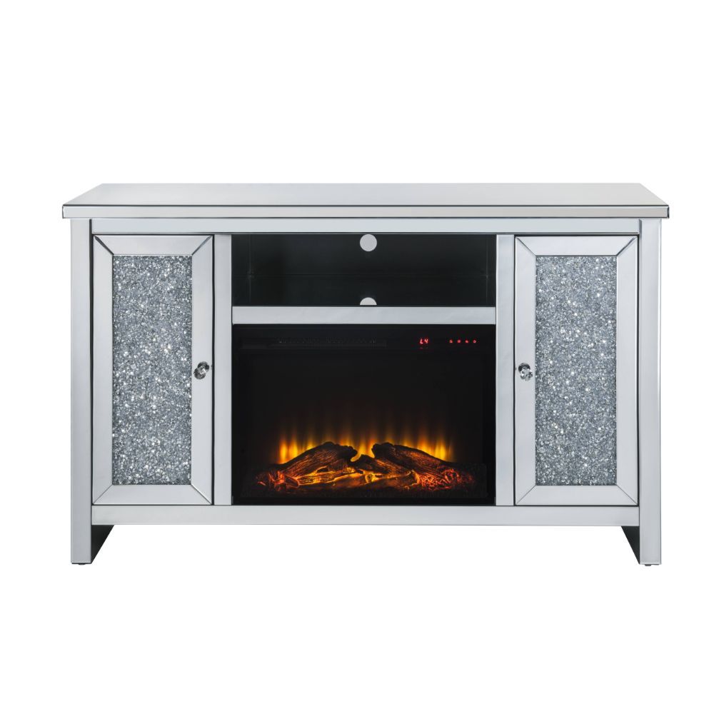 ACME Assembled, Rectangular TV Stand with Fireplace. | Meri Furniture