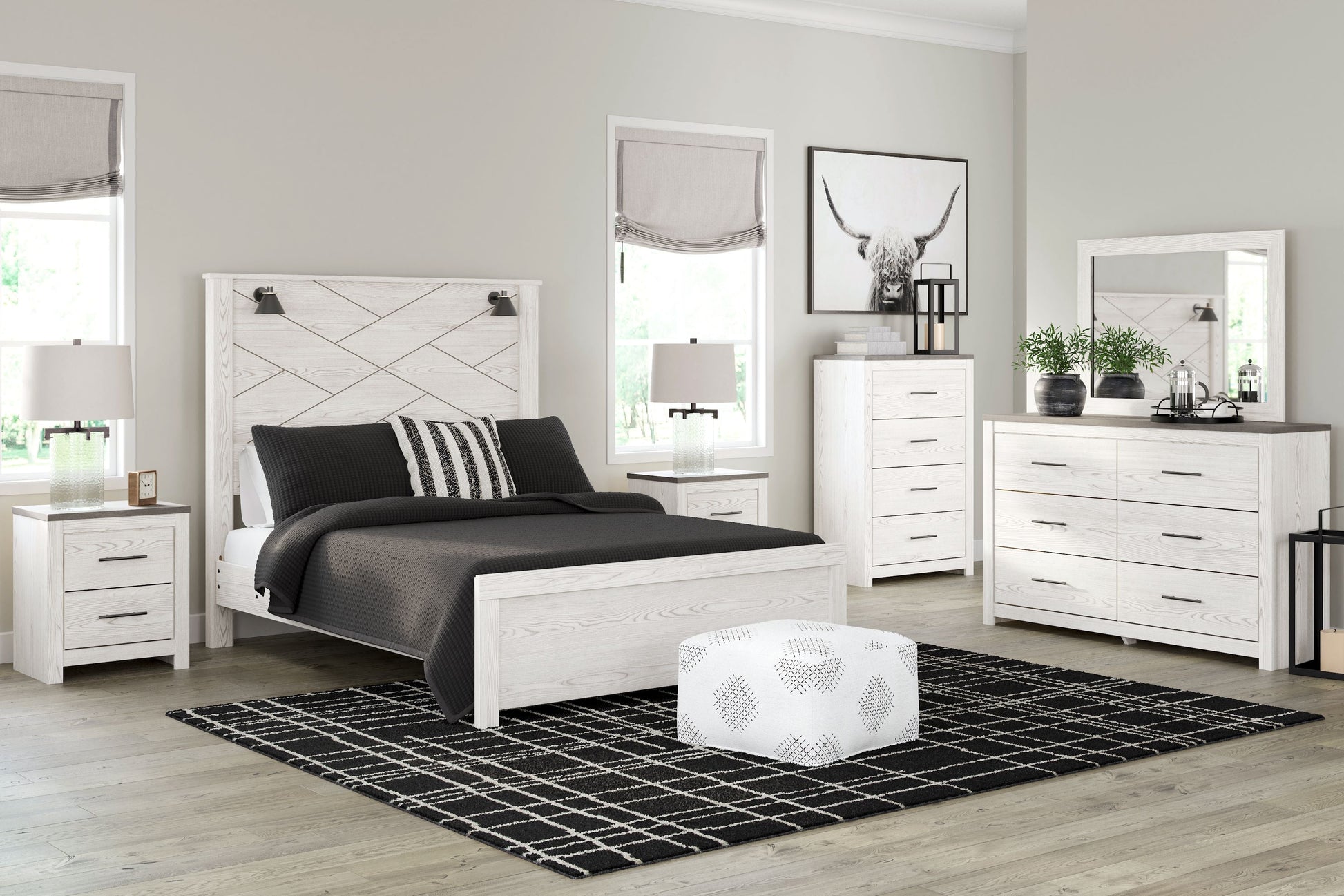 Signature Design by Ashley® Gerridan - Panel Bedroom Set With Sconces | Meri Furniture