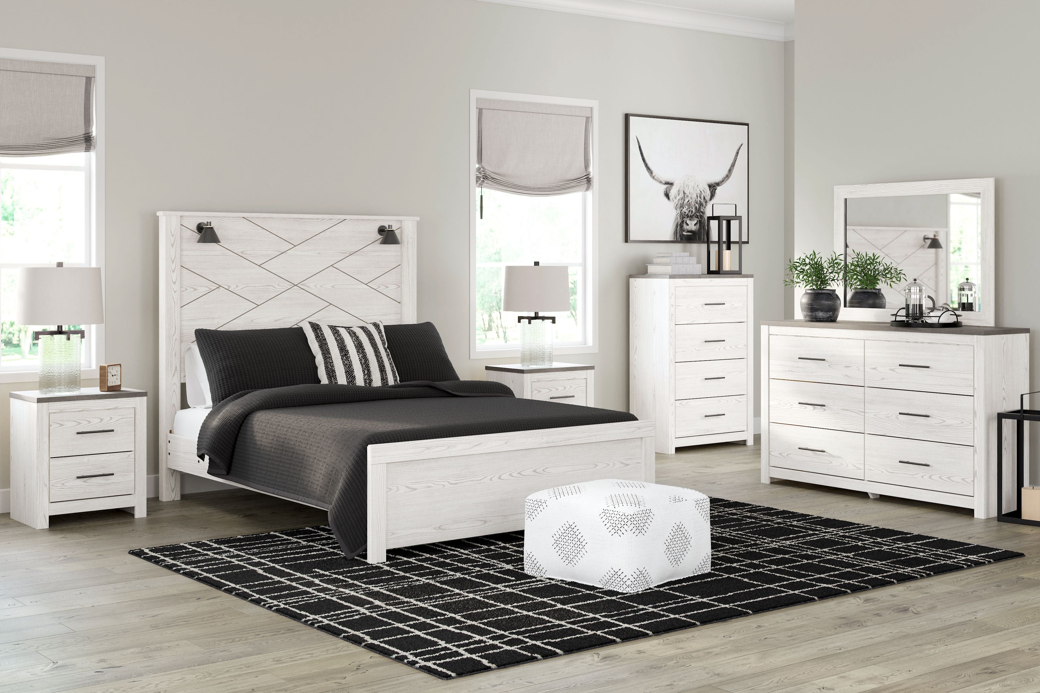 Signature Design by Ashley® Gerridan - Panel Bedroom Set With Sconces | Meri Furniture