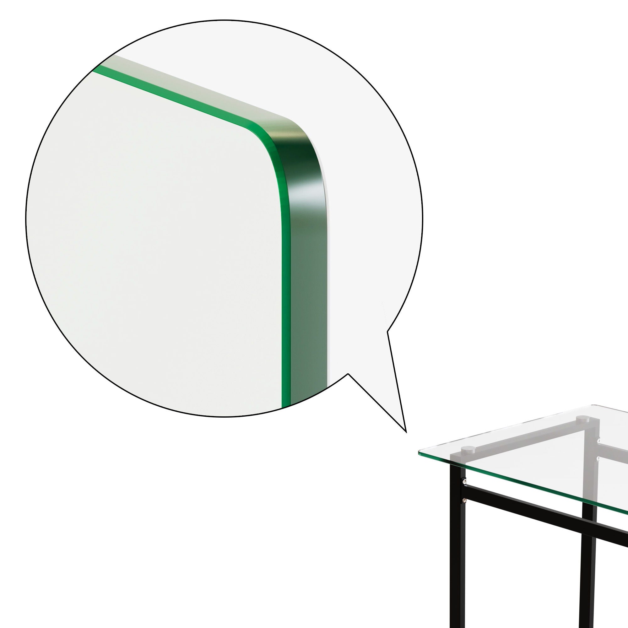 Modern Minimalist Rectangular Dining Table With Tempered Glass Top