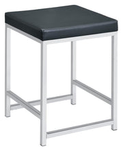 Coaster Fine Furniture Afshan - Upholstered Square Padded Vanity Stool - Chrome | Meri Furniture