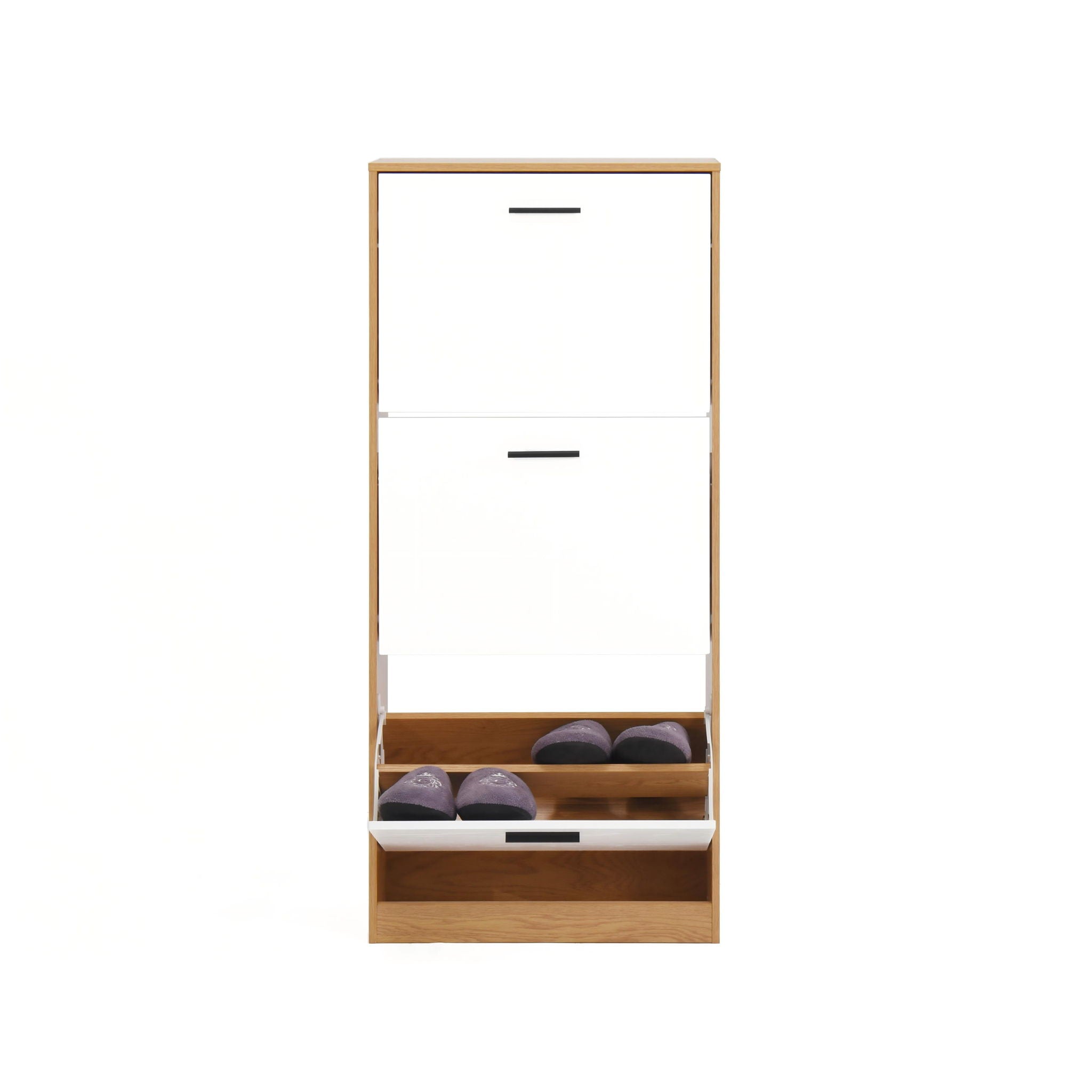 Modern Freestanding Shoe Storage Cabinet With 3 Flip Drawers