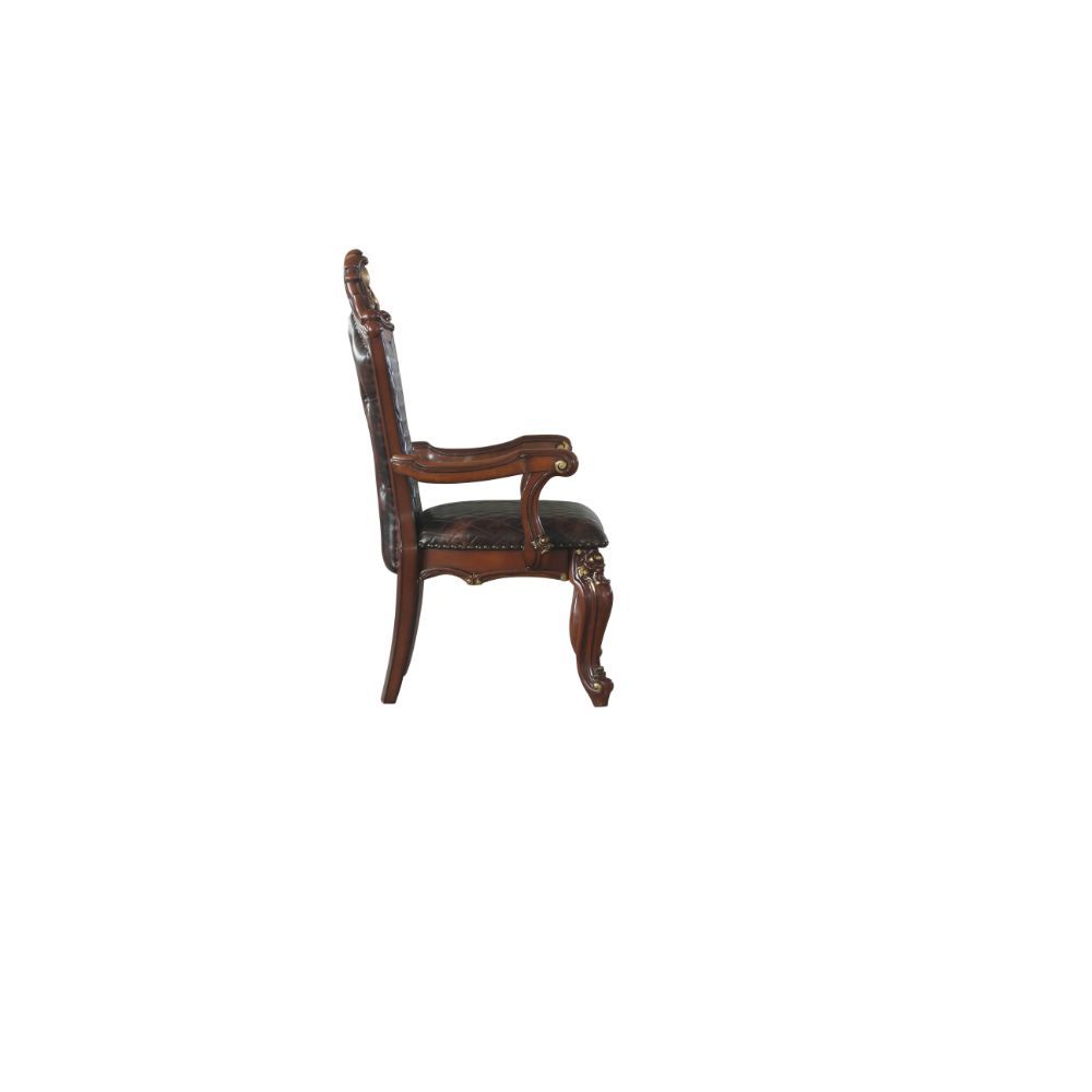 Picardy - Arm Chair Set of 2) - Synthetic Leather & Honey Oak