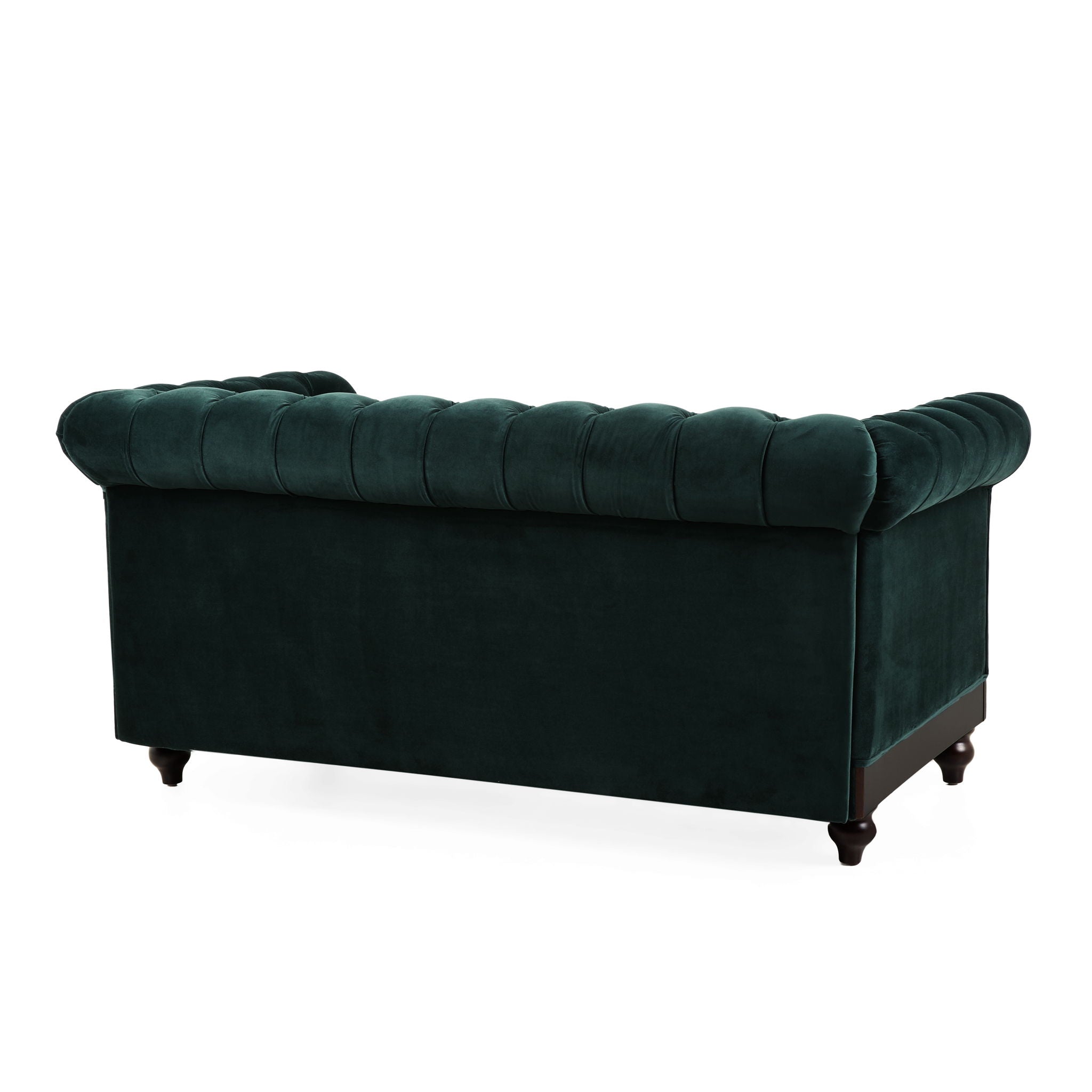 Chesterfield Velvet Loveseat Sofa, 2 Person Rolled Arm Upholstered Couch