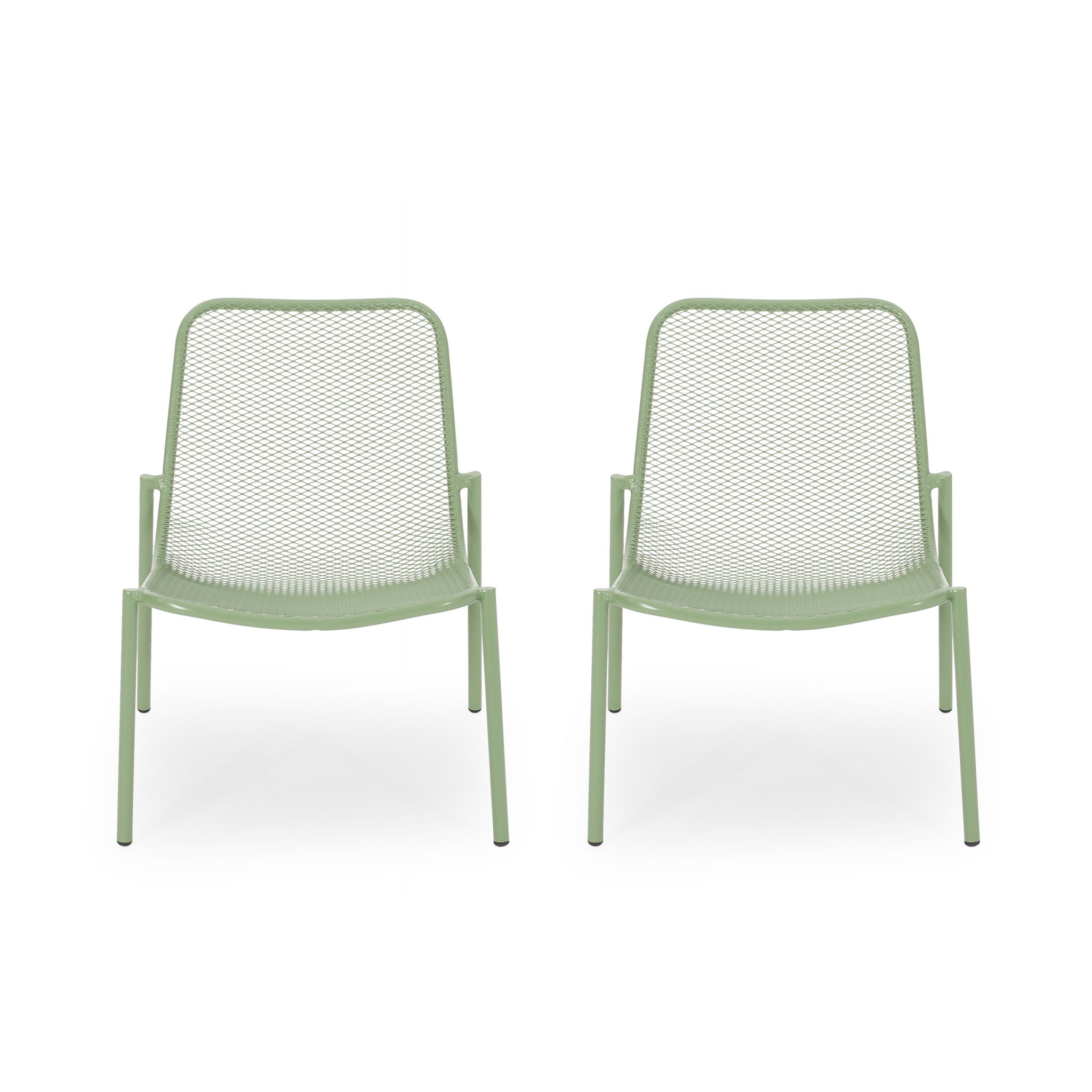 Outdoor Iron Chair With Mesh Design